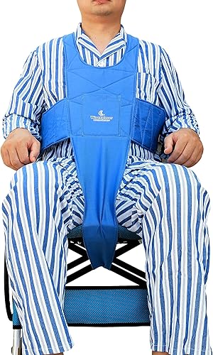 Miniatura 2 de Wisexplorer Cinturón de seguridad antideslizante para silla de ruedas, chaleco médico de sujeción para silla de ruedas, sistema de cinturón para