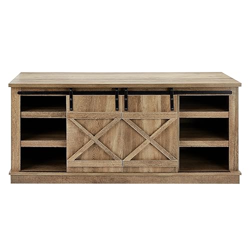 Miniatura 65 de ROCKPOINT Moderno soporte de consola asimétrico de 2 puertas para televisores de hasta 58 pulgadas, 52 pulgadas, color blanco Blanco,Carbón