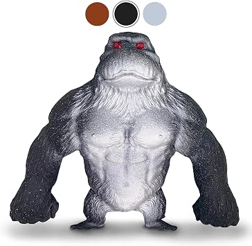 Squishy Monkey World Toy Stretchy Monkey Stress Balls for Kids 1-Pack Monkey Splat Gorilla Toy Squishy Fidget Toys Stress Relief Toy Autism Sensory Toys for Autistic Children Party Favors Black