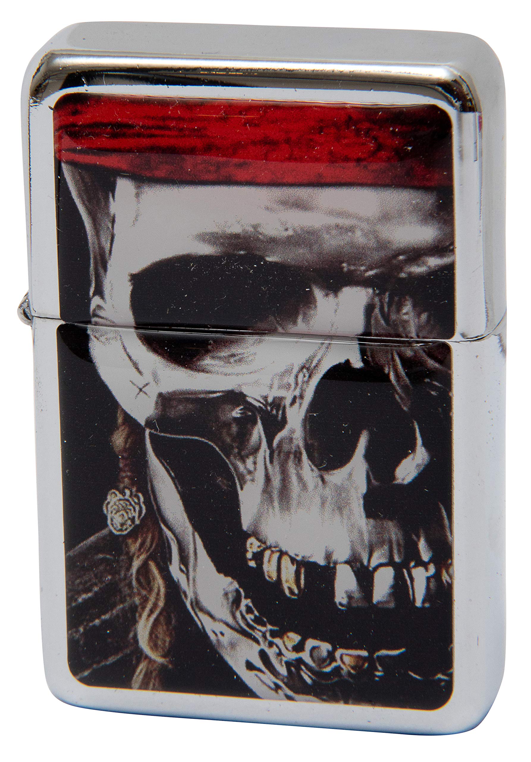 Windproof Petrol Oil Lighter - Caribbean Pirate Skull