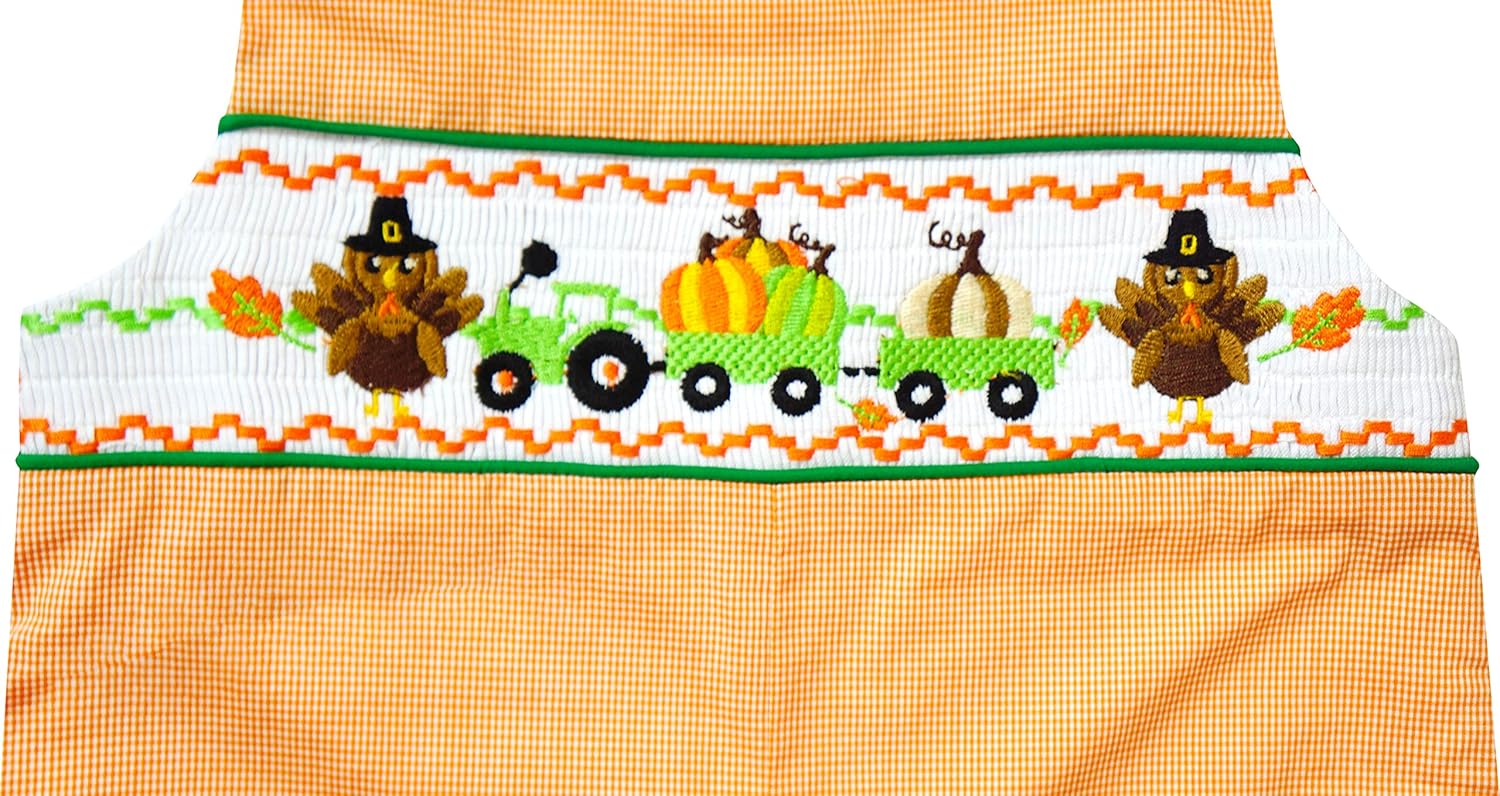 Angeline Kids Baby Toddler Little Boys Thanksgiving Day Turkey Embroidery Longalls Overalls: Clothing, Shoes & Jewelry