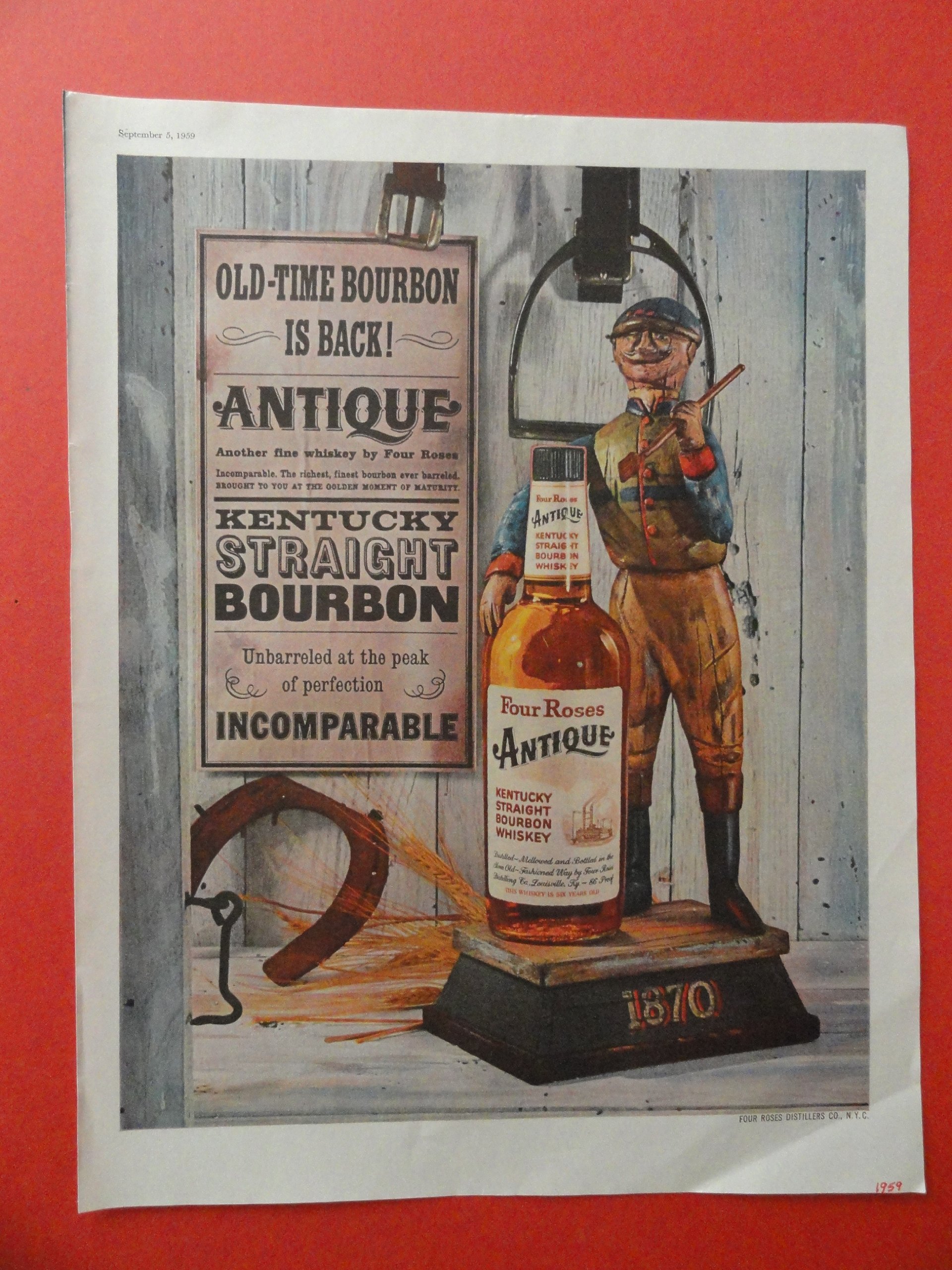 Пару постеров старой рекламы алкоголя. Бурбон Four Roses Пару постеров старой рекламы алкоголя. Бурбон Four Roses История,Алкоголь,Крепкие напитки,Реклама