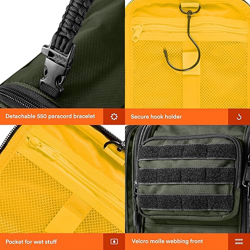 Miniatura 4 de Fitdom Neceser táctico colgante para hombres y mujeres. Perfecto para viajes y almacenamiento para cosméticos, cortaúñas, cepillo de dientes, ducha,