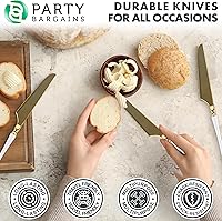 Vista 269 de Party Bargains Disposable Plastic Black Gold Cutlery Set, Infinity Modern Design Utensils, 40 Pack: 16 Forks, 8 Knives, 16 Spoons