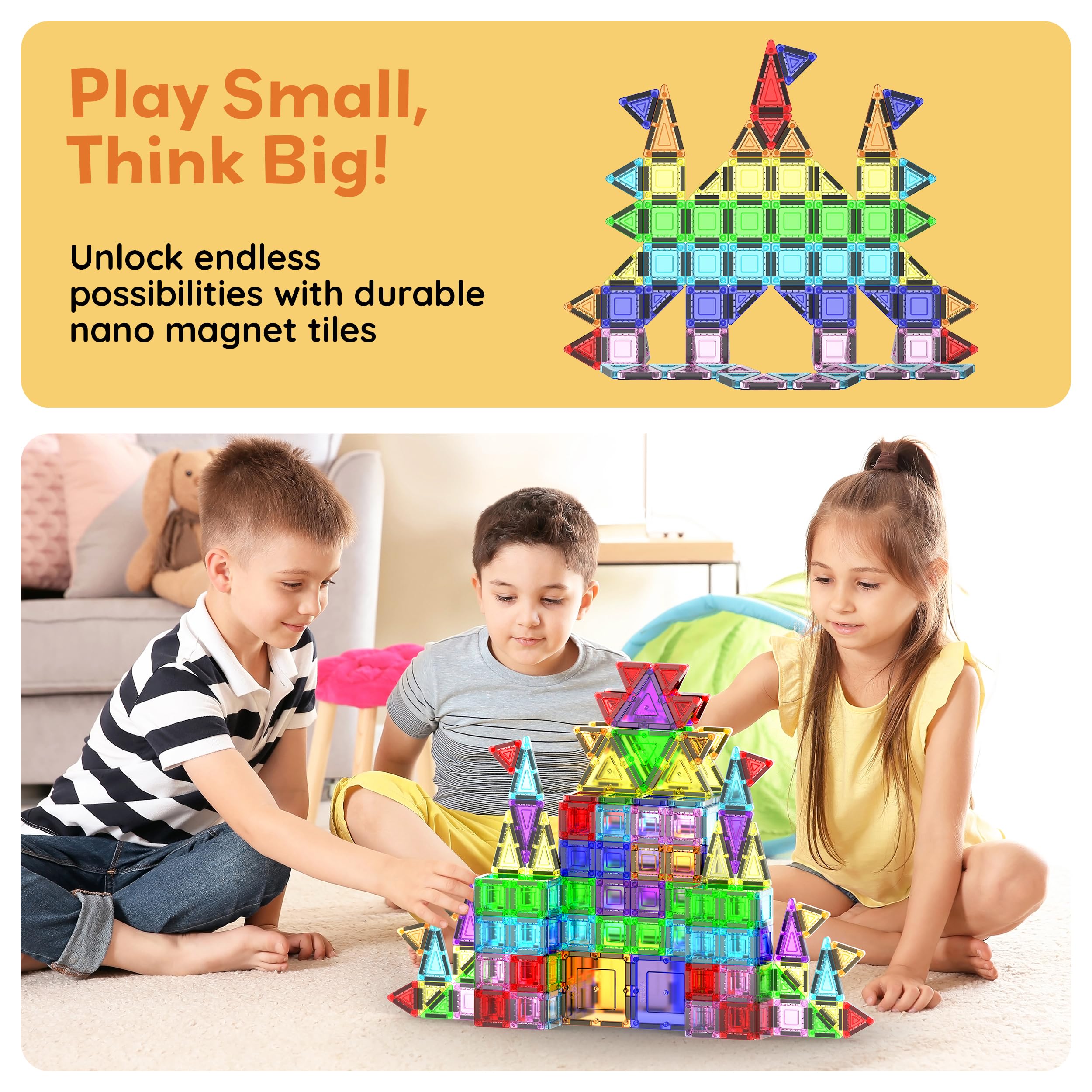 PicassoTiles 100 szt. podróży nano magnetyczne płytki budowlane klocki zabawka z walizką do przechowywania edukacyjny zestaw do nauki STEM zestaw do budowania 3D magnes płytki układanie w stos klocki