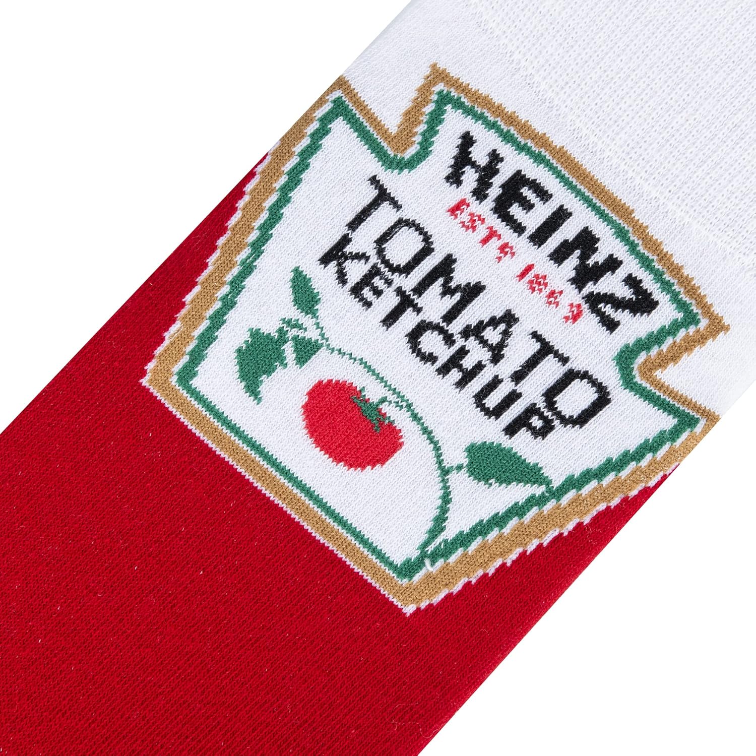 Cool Sock – Heinz Ketchup Crew Socks – Funny Food-Themed Novelty Socks – Size Large for Men & Women – Soft Cotton Blend – Fun Gift for Foodies & Snack Lovers - Image 4