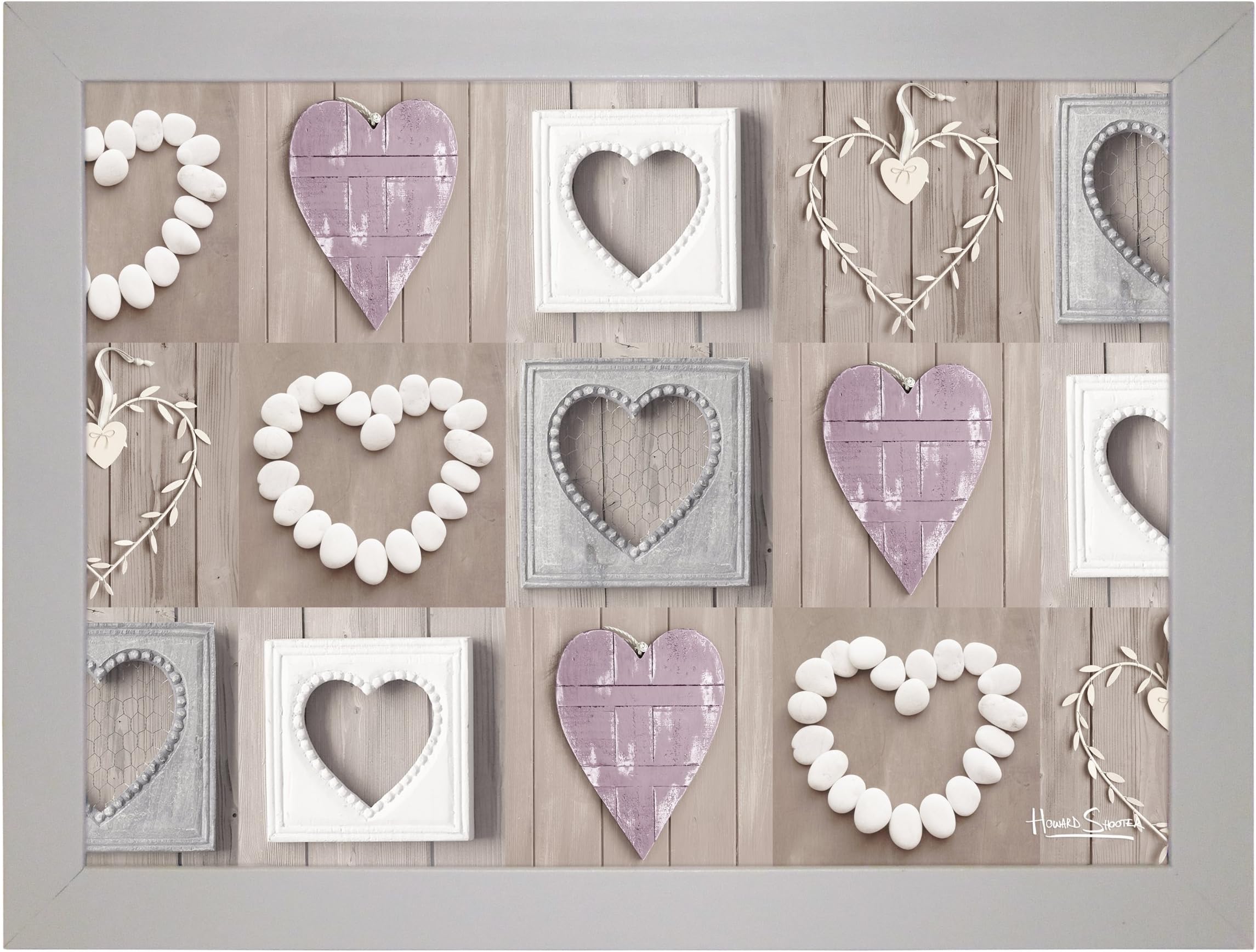 Howard Shooter 1-Piece 43.5 x 33.5 cm Faux Leather Howard Shooter Pebble Hearts Faux Leather Lap Tray, Grey