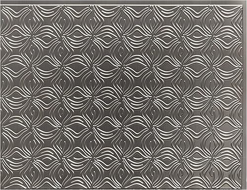 Retro-Art 703537 - Paneles de pared 3D para cocina, paquete de 6, orquídeas metálicas entrelazadas en cobre plateado, PVC, 24.5 x 18.5 pulgadas,