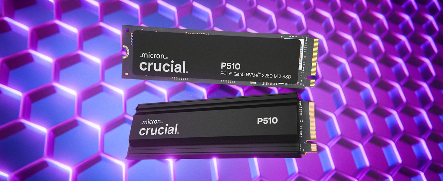 内蔵型SSD Crucial P510 2TB PCIe Gen5 NVMe M.2 SSD crucial-ssd-p510-heatsink-
