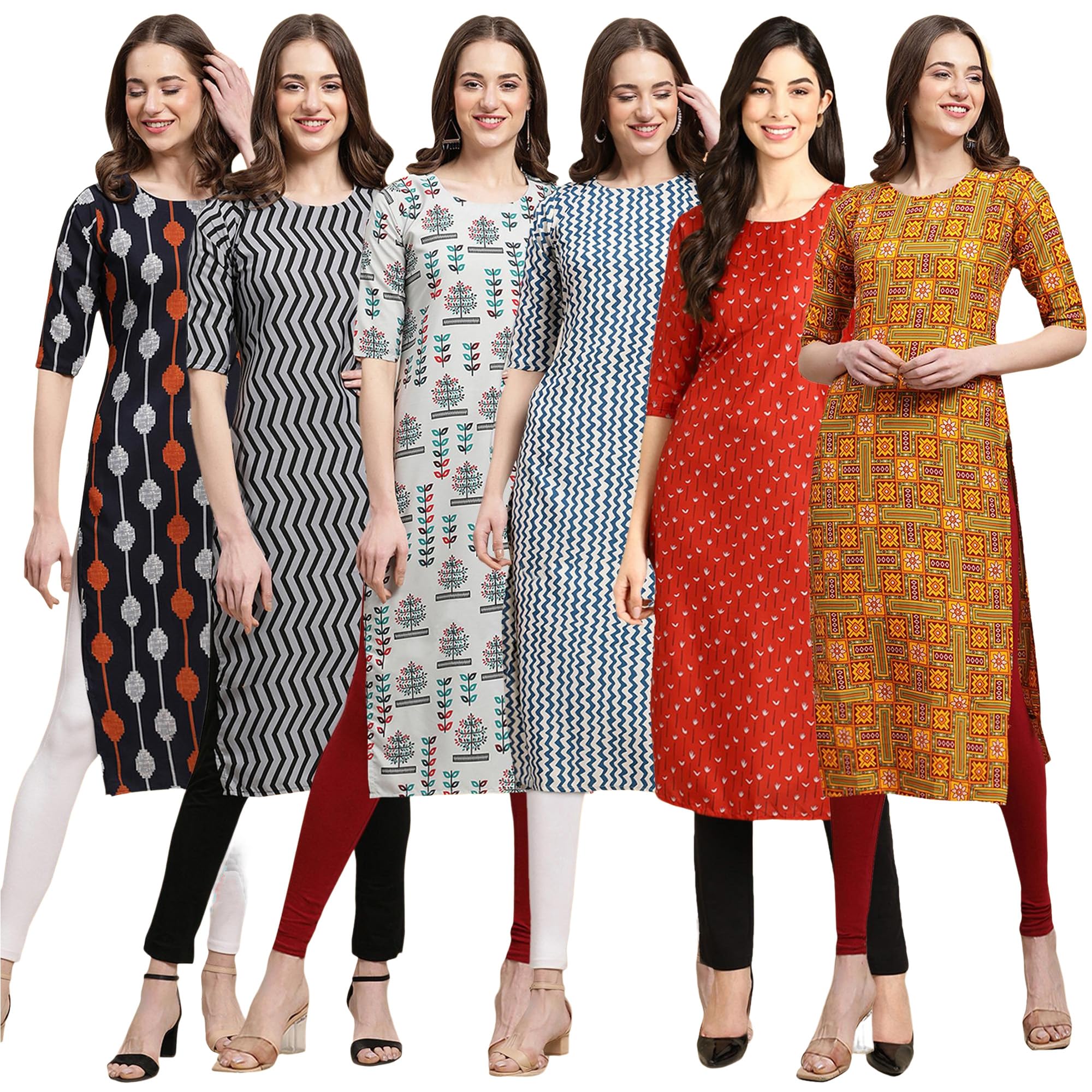 Pinkmint Crepe Digital Printed Regular Fit Kurti For Womens Straight Kurti Festival Wear Kurti, Small, Brown