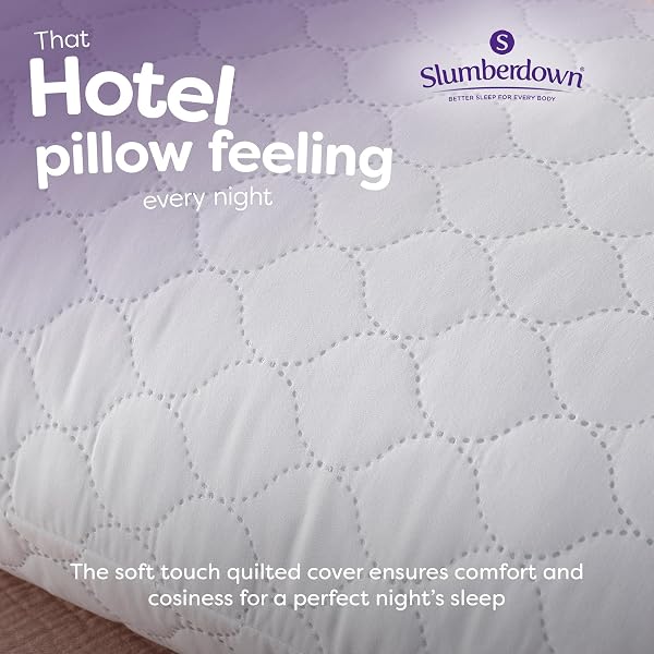 Slumberdown Pillows 4 Pack Hotel Quality – Firm, Plump Hypoallergenic Pillows for Back & Side Sleepers, Sleep Better. Feel Better - 4