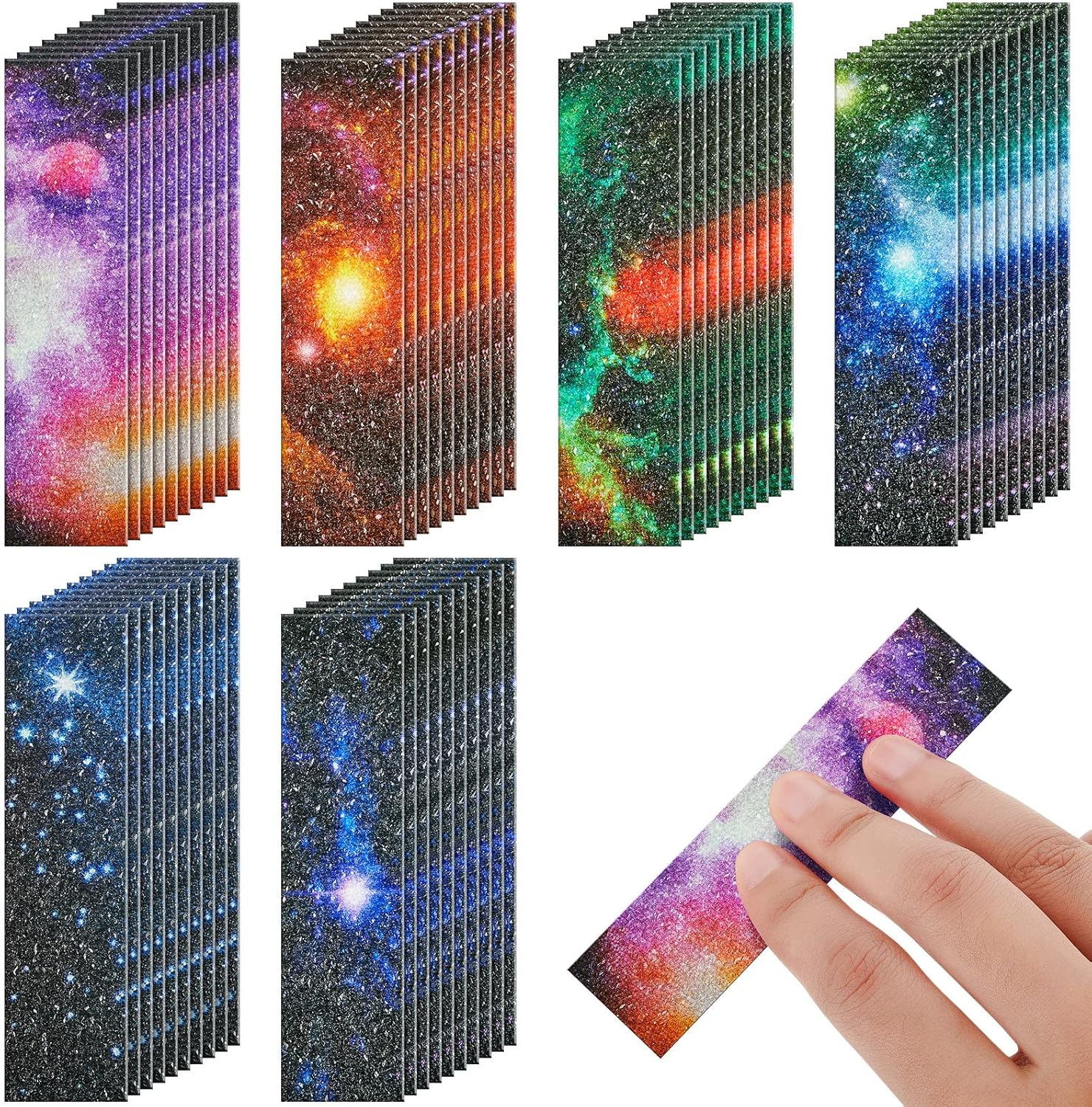 72 Pcs Anxiety Sensory Stickers Mental Health Stickers Fidget Textured Toys Anti Stress Tactile Rough Calm Items Adhesives Anxiety Relief for Adults(Bright Color,Galaxy Style)