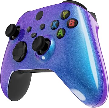 eXtremeRate Side Rails Grips Shell for Xbox Series X & S Controller, Scarlet Red Chameleon Purple Blue Custom Accessories Back Panels Faceplate for Xbox Core Wireless Controller [Controller Excluded]
