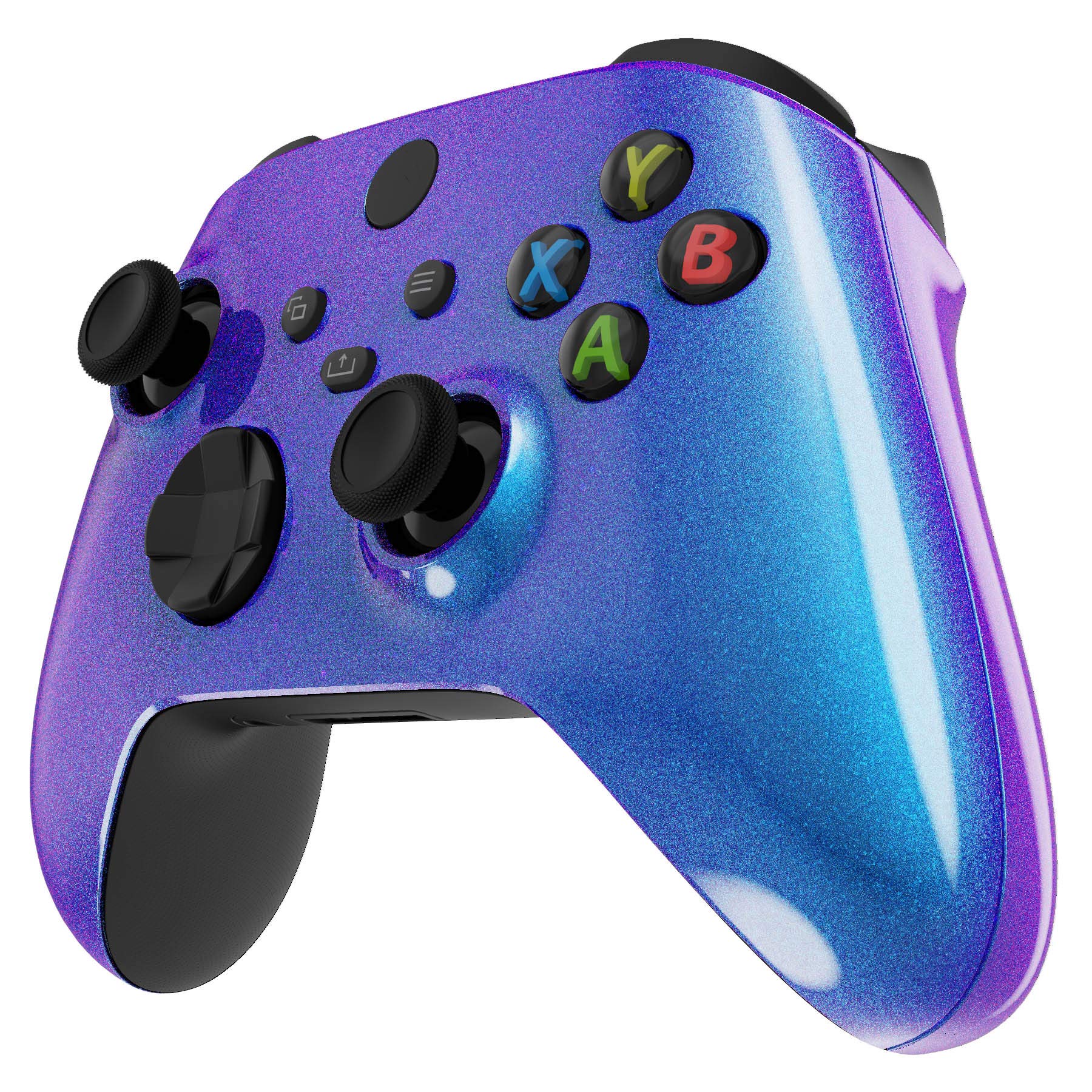 eXtremeRate Side Rails Grips Shell for Xbox Series X & S Controller, Scarlet Red Chameleon Purple Blue Custom Accessories Back Panels Faceplate for Xbox Core Wireless Controller [Controller Excluded] — view 5