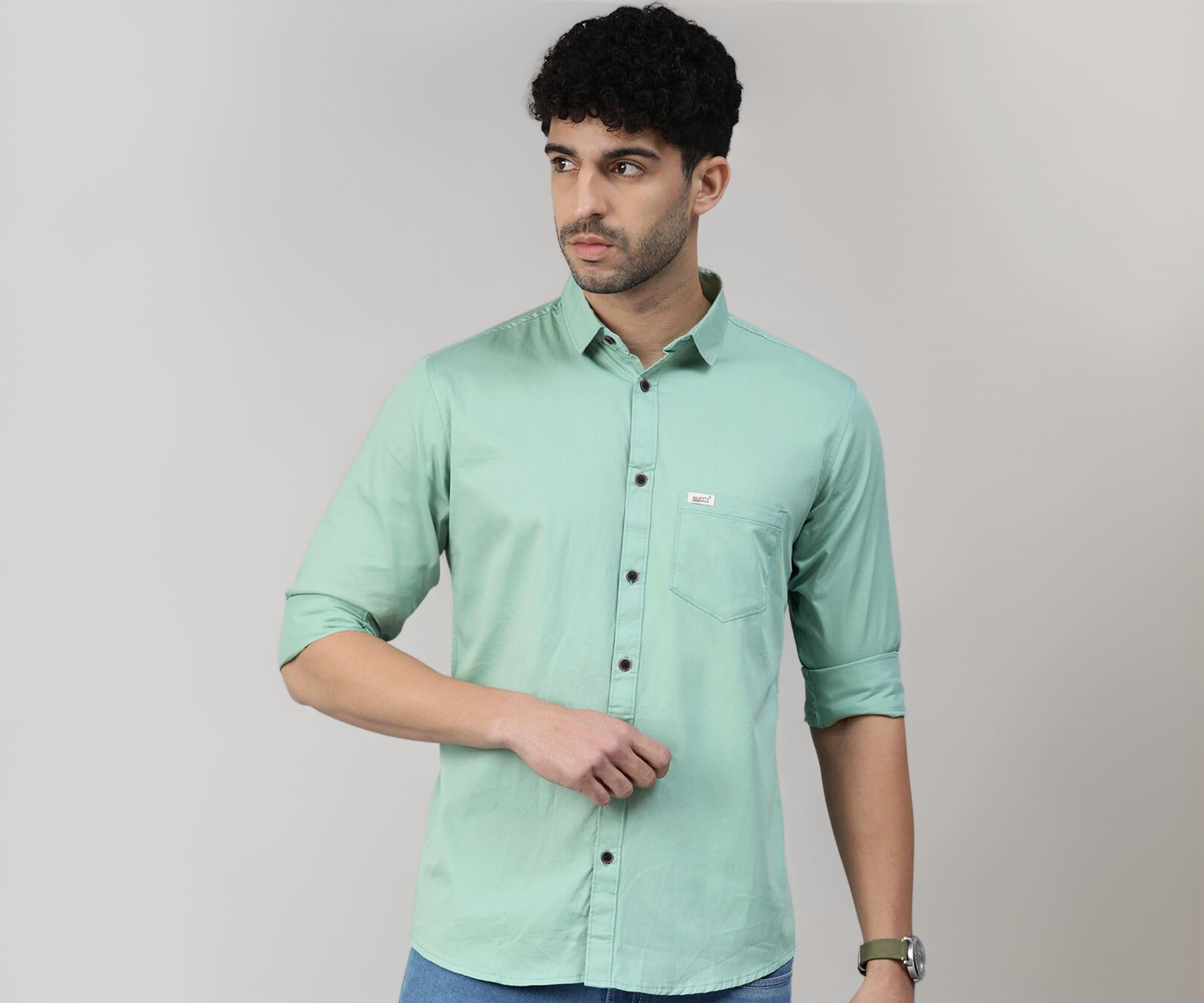 Men Classic Slim Fit Pure Cotton Casual Shirt