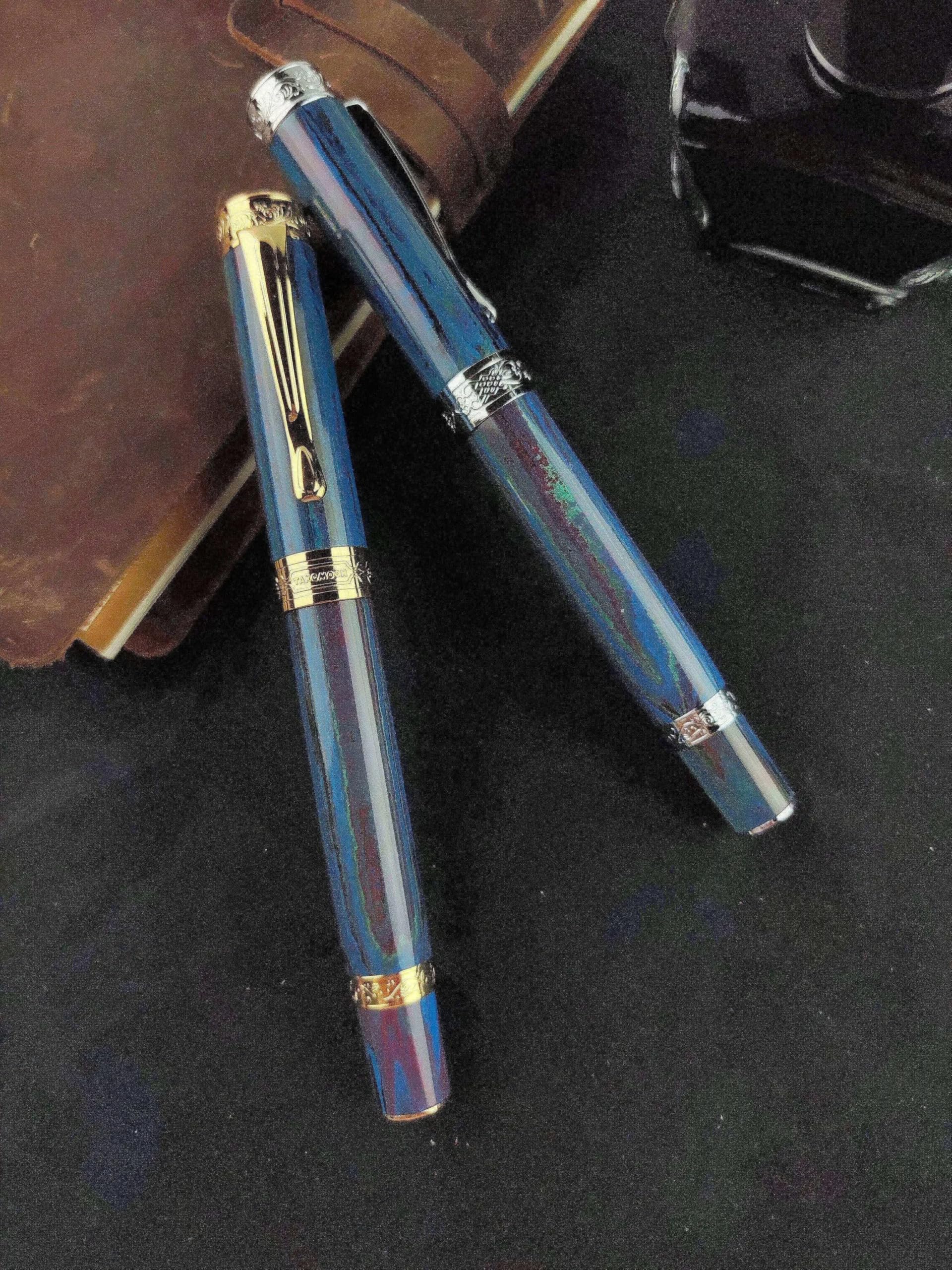 PURYN Glatter magnetischer Füllfederhalter, Hartgummi/Ebonit, PEEK-Material, limitiertes Harz, Schrödinger S, Cat/Bock Pen Feder (D,BOCK EF)