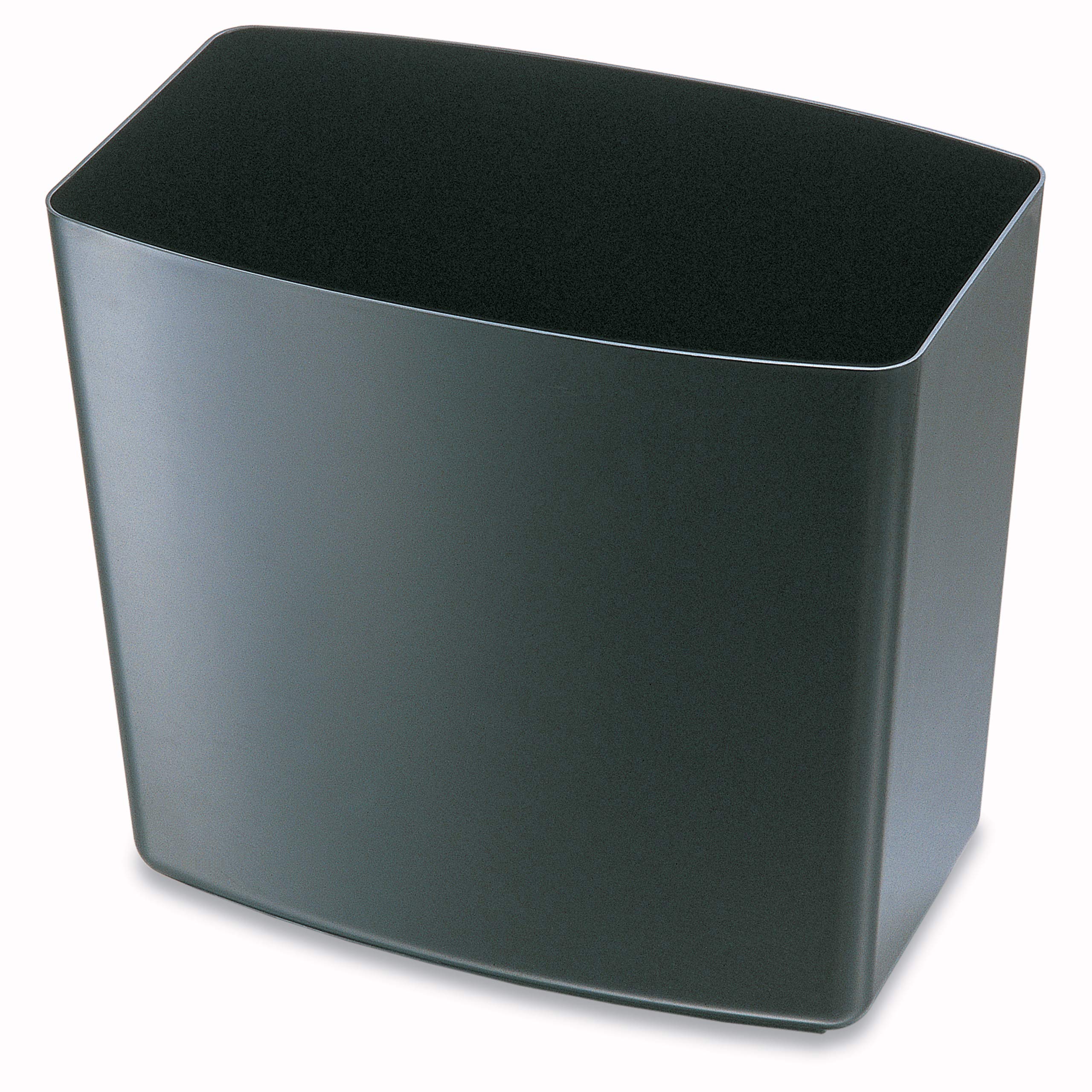 Officemate 2200 Series Executive Waste Basket, 20 Quart Capacity, 13.625 x 8.5 x 12.75 Inches, Black (22262)