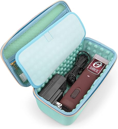 CASEMATIX Estuche para cortaúñas con capacidad para cortadoras, zumbadores, recortadoras, forro de acabado en T, estuche de viaje de peluquería para