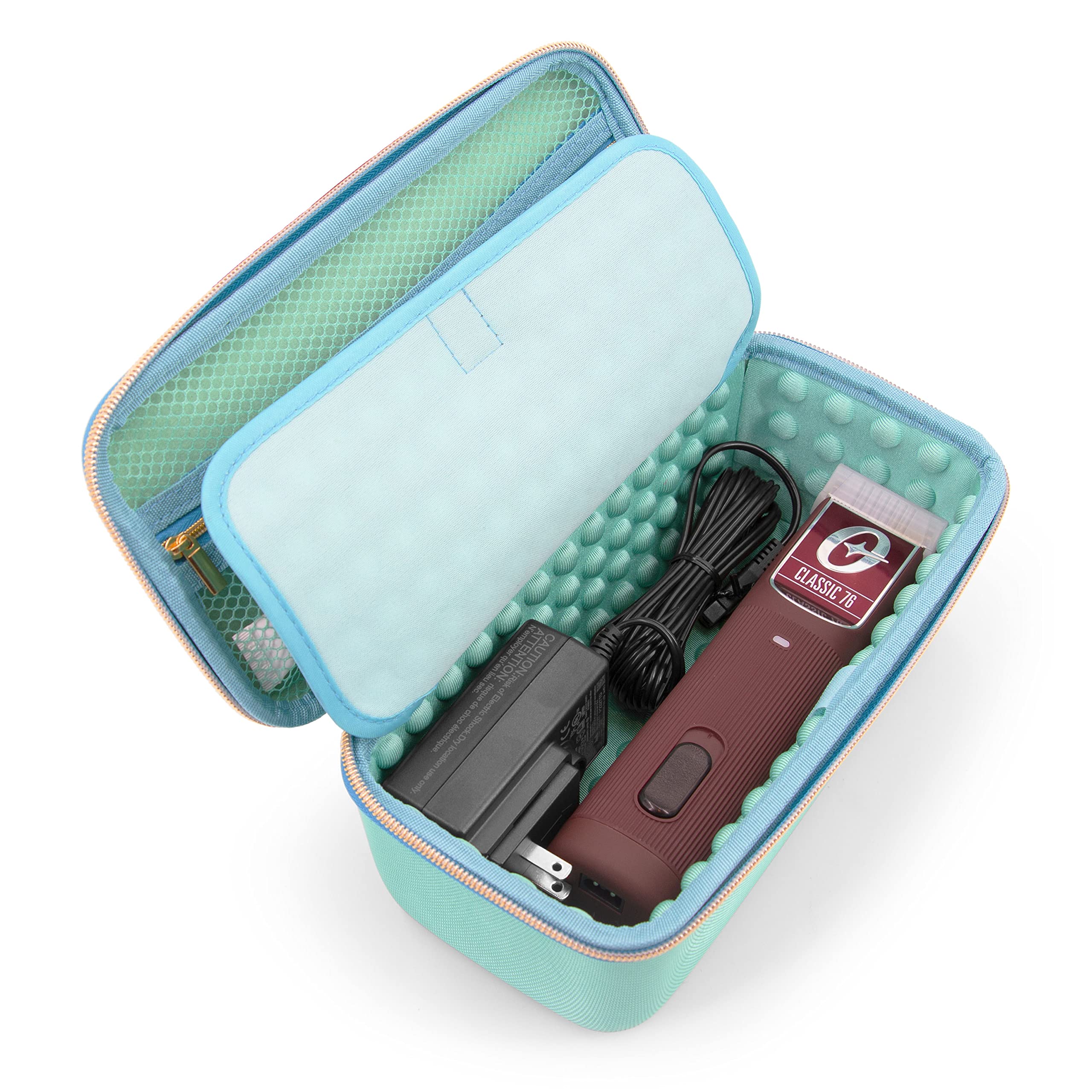 CASEMATIX Clipper Case Holds Clippers, Hair Buzzers, Trimmers, T Finisher Liner - Barber Travel Case For Stylist, Hairstylist and Salon Hair Cutting