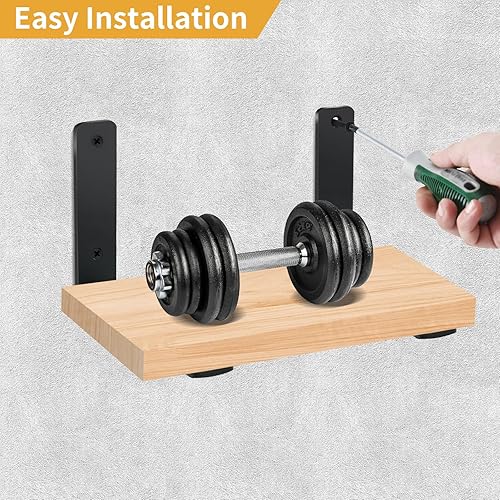 Miniatura 3 de Paquete de 12  4 pulgadas de largo x 3 pulgadas de alto x 1.5 pulgadas de ancho, 0.197 in de grosor, soportes de estante de hierro, soportes de