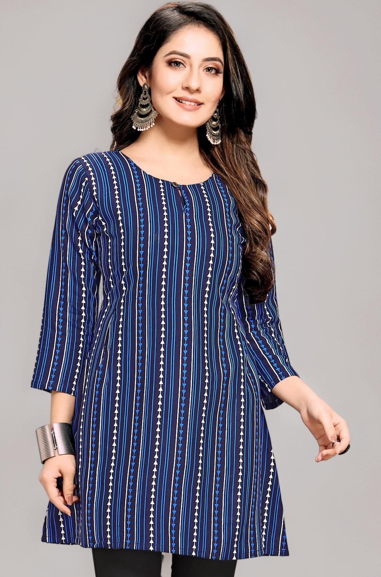 Shiv Textiles Rayon Fabric Printed Round Neck Short Kurtis for Women Top Dresses Kurti for Ladies & Girls Kurtis