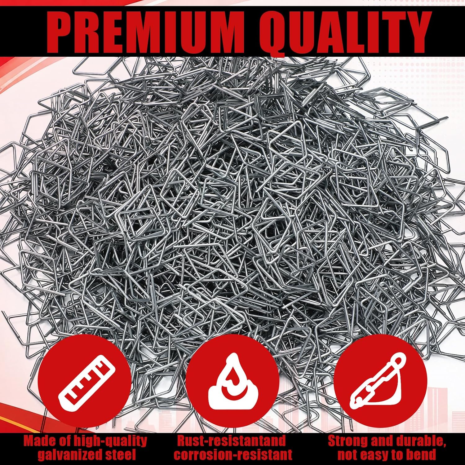 Flutesan 1000 Pack Diamond Tag Fasteners for Fire Extinguisher Inspection Tags, Metal Fire Extinguisher Inspection Tags Diamond Clip Fasteners Bulk