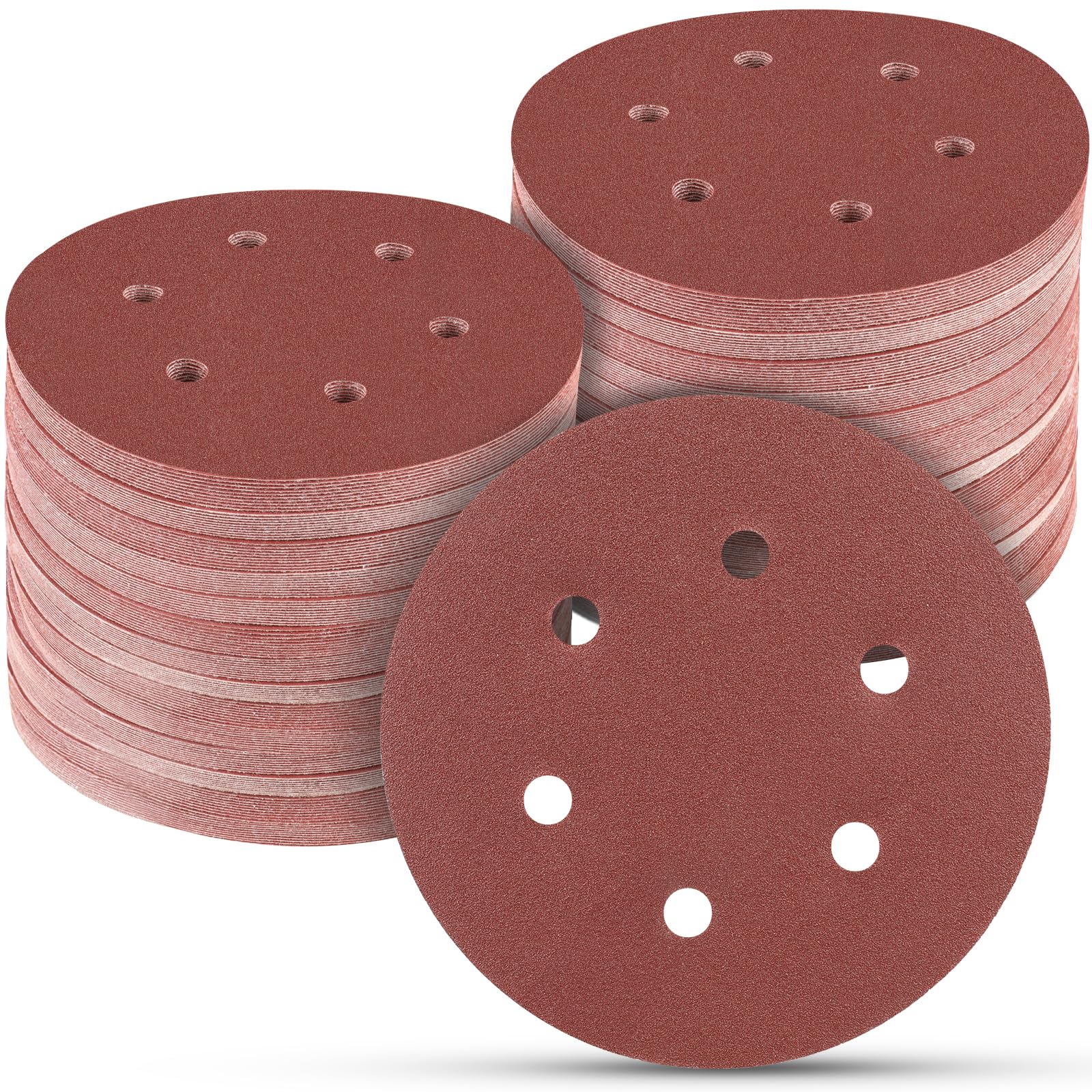 Photo 1 of 100 PCS 6 Inch Sanding Discs 100 Grit, 6 Hole Hook and Loop Sandpaper, Round Orbital Sand Paper Discs for Sander