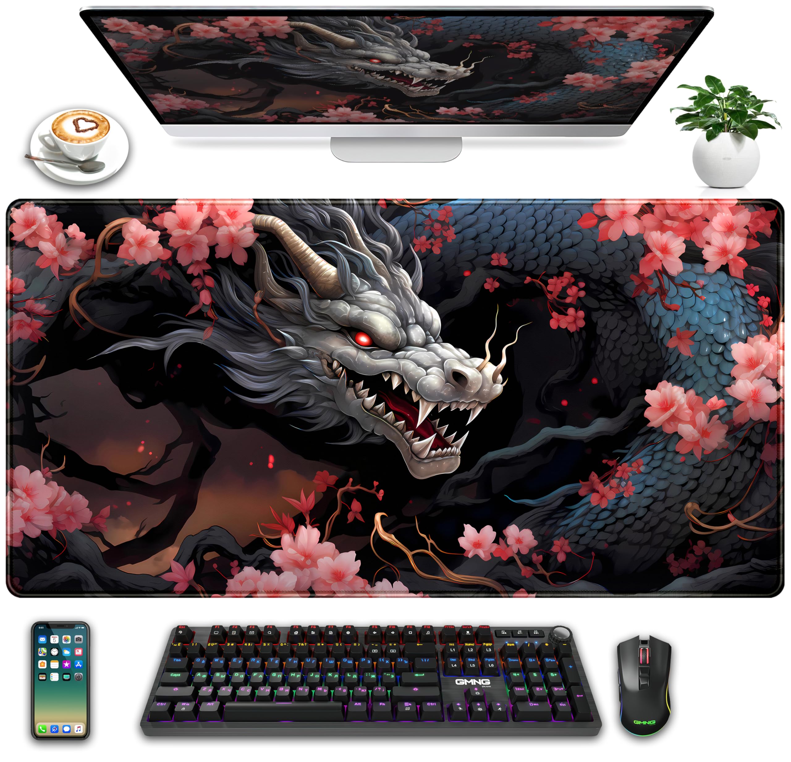 Mythical Dragon Gaming Mouse Pad Desk Pad 31.5 X 11.8...