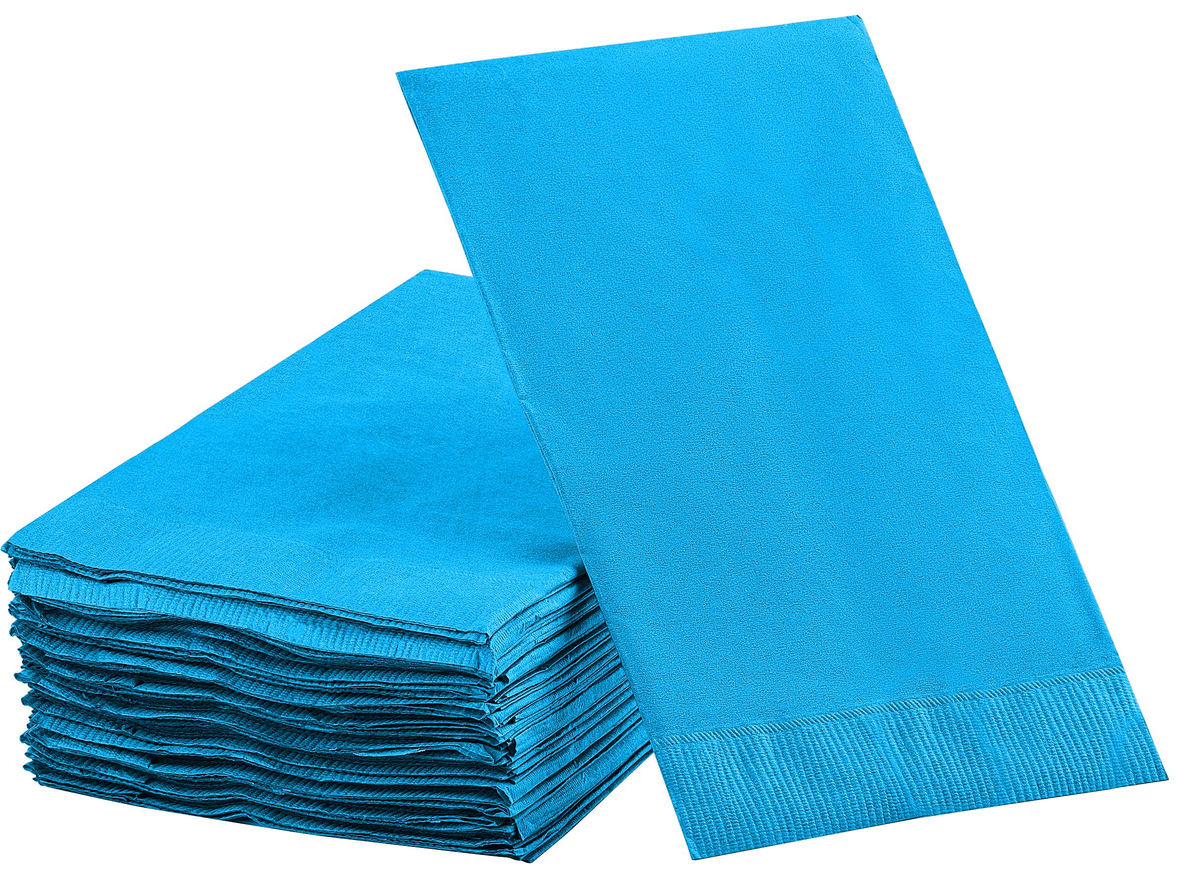 Dinner Napkins Disposable Guest Towels, Blue Beverage Napkins Soft and Absorbent Paper Napkins Dinner Size for Party, Wedding, 8” x 4.5” 2 Ply Party Napkins, Pack of 40 - by Amcrate