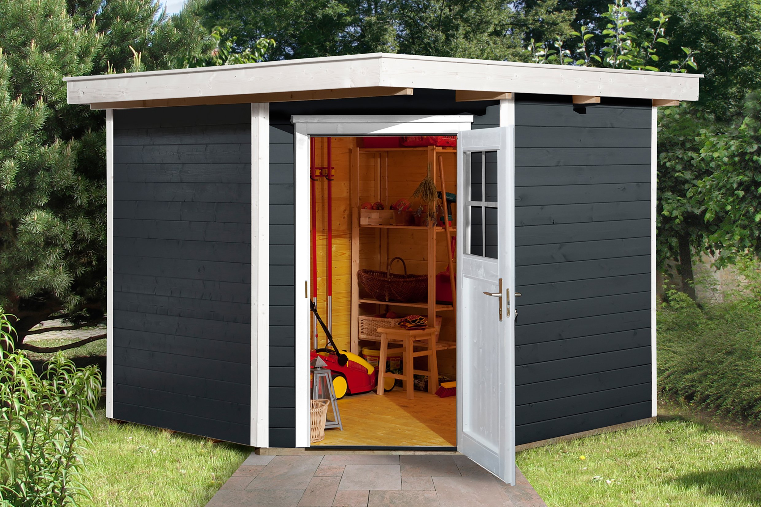 Weka Gartenhaus 229 Gr.2, anthrazit 235 x 239 cm