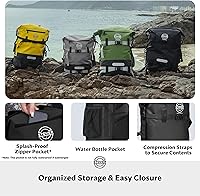Vista 7 de STOVER 5/10/25/30/40/55L Waterproof Dry Bag- Roll-Top Backpack w/Phone Case- Kayaking, Hiking, Camping, Boating- Men/Women