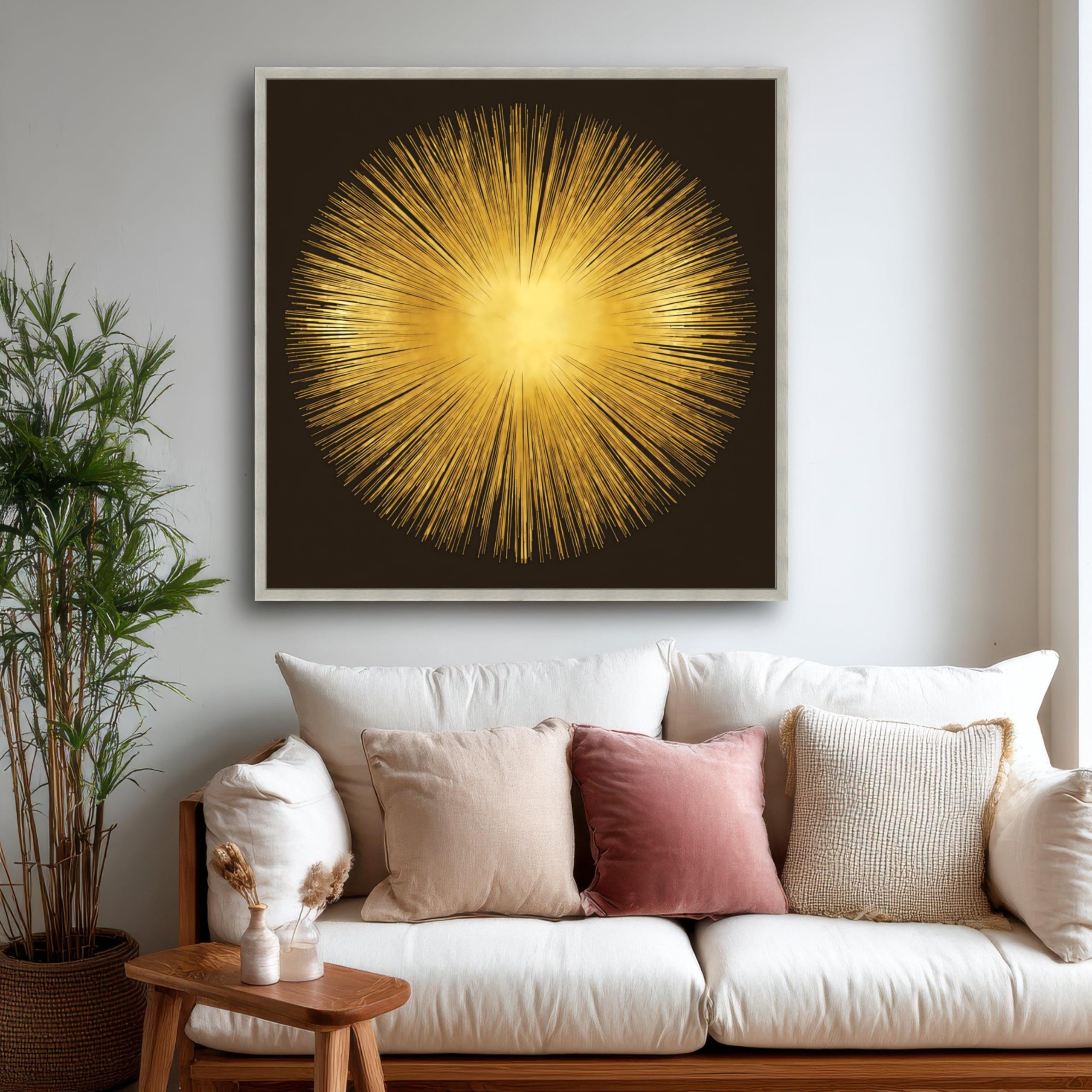 Tableau doré abstrait de qualité premium pour décoration murale chic - 8