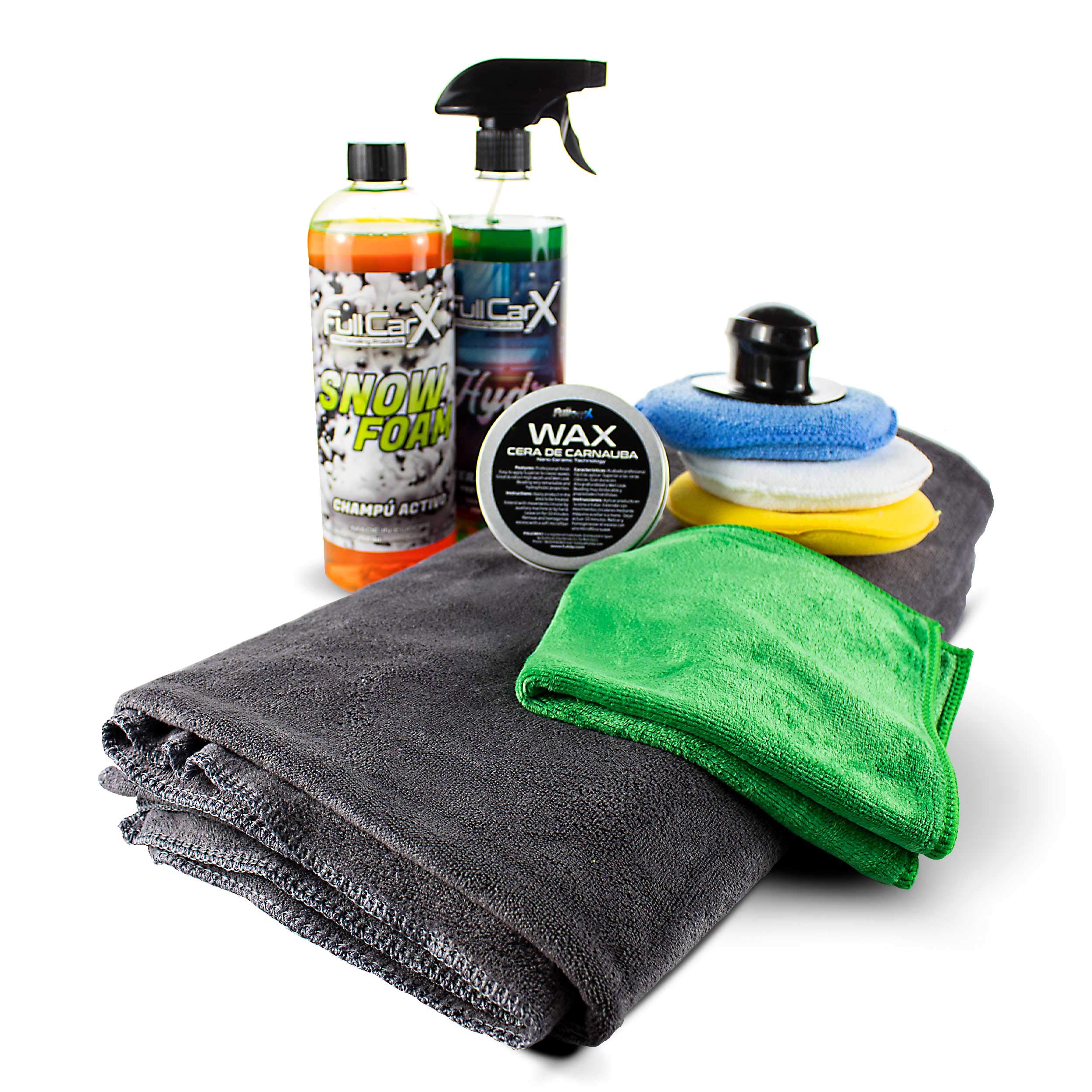 Kit Ceramic Boost Protección Cerámica Hidrófuga Repelente de Agua/Polvo/Suciedad - Hydrocoat + Champú + Cera Carnauba + Accesorios