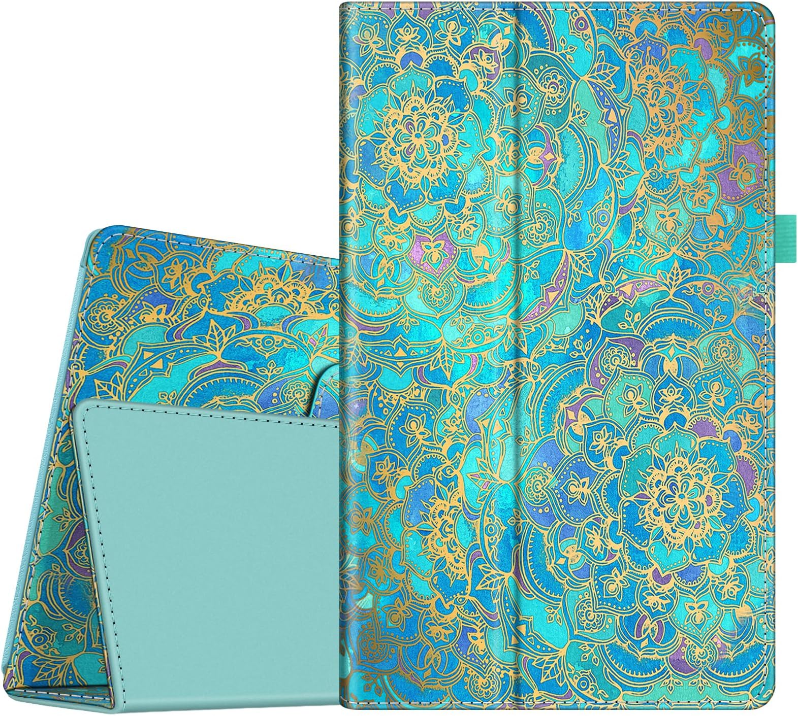 Fintie Folio Case for Amazon Fire HD 10 Tablet (Compatible with 7th and 9th Generations, 2017 and 2019 Releases) - Premium PU Leather Slim Fit Stand Cover with Auto Wake/Sleep, Shades of Blue