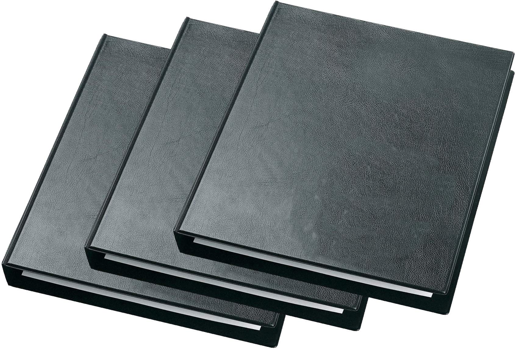 Veloflex 4130280 Ringbuch Exclusiv A3, Ordner, Hefter, Ringordner, Hochformat, Lederoptik, schwarz (3er Pack)