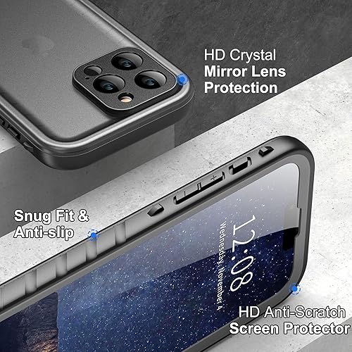 Miniatura 5 de SPORTLINK Funda impermeable para iPhone 14 Pro Max, a prueba de golpes, a prueba de polvo, con protector de pantalla para iPhone 14 Pro Max, funda