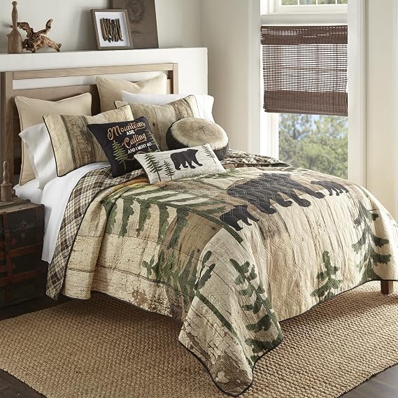 Donna Sharp Painted Bear Lodge Throw Pillow, Rectangle, 11 x 22