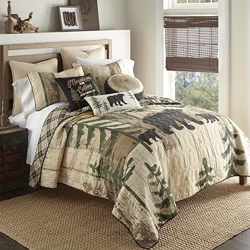 Donna Sharp Painted Bear Lodge Throw Pillow, Rectangle, 11 x 22