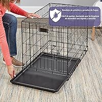 Vista 6 de MidWest Homes for Pets - Jaula para perros iCrate de una puerta, mejorada, incluye bandeja a prueba de fugas, patas protectoras de pisos, panel
