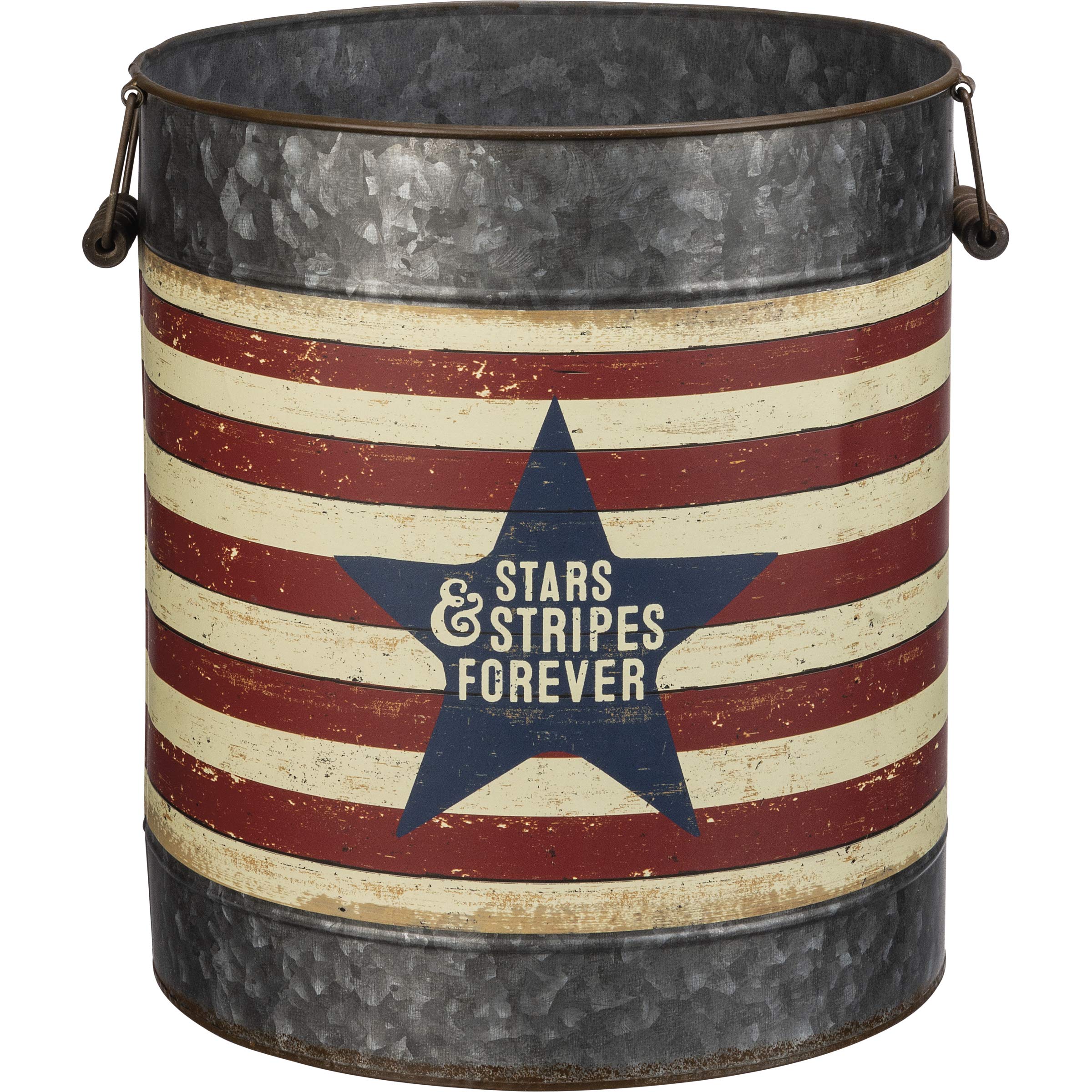 Primitives by Kathy Home Décor Bucket Set with Stars & Stripes Forever Sentiment