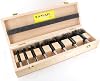 FAMAG Bormax 8-Piece Carbide Forstner Drill Bit Set Diameter 15, 20, 25, 30, 35, 40, 45, 50 mm in Wooden Box