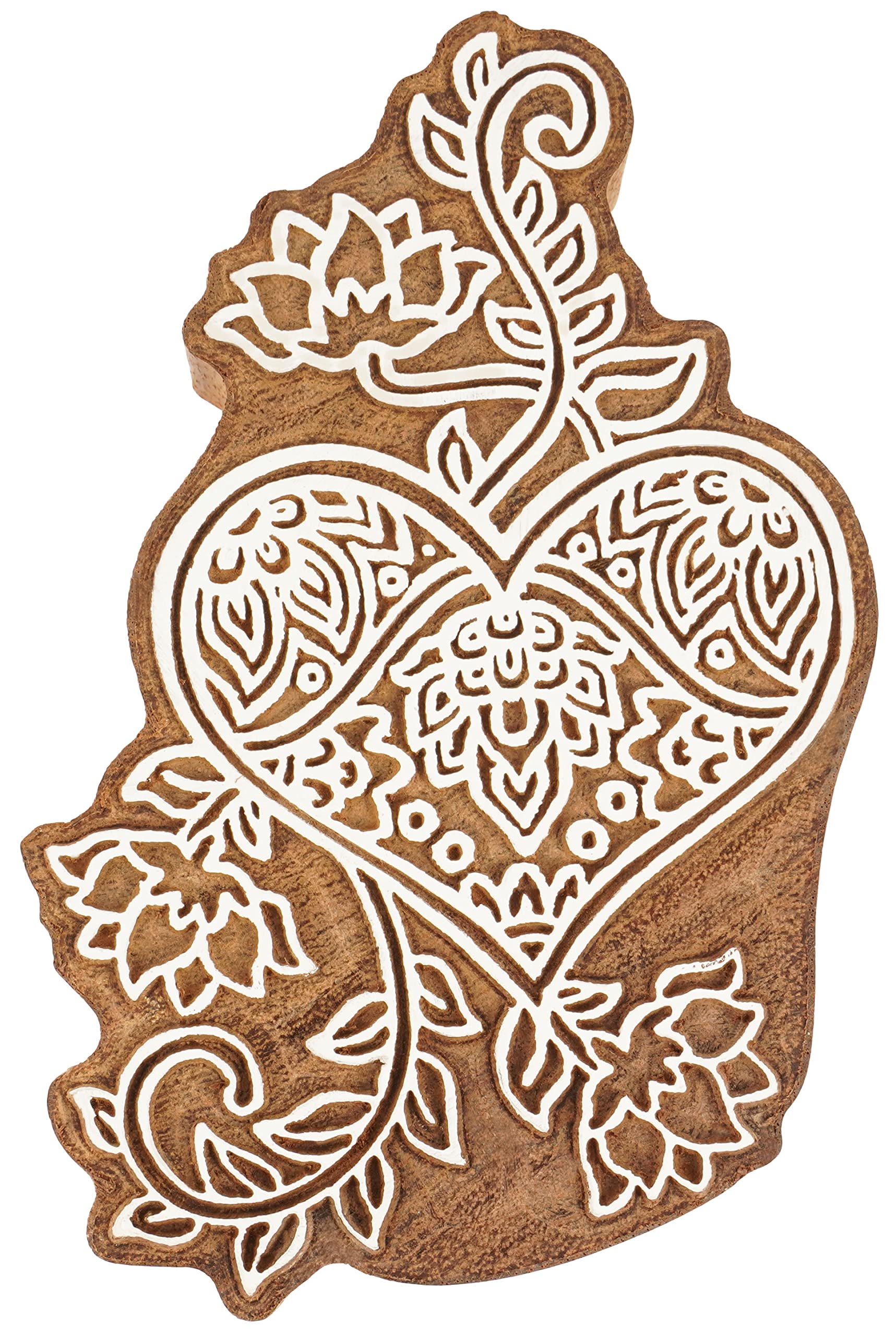 Bloc d'impression textile motif coeur pour customiser vos tissus