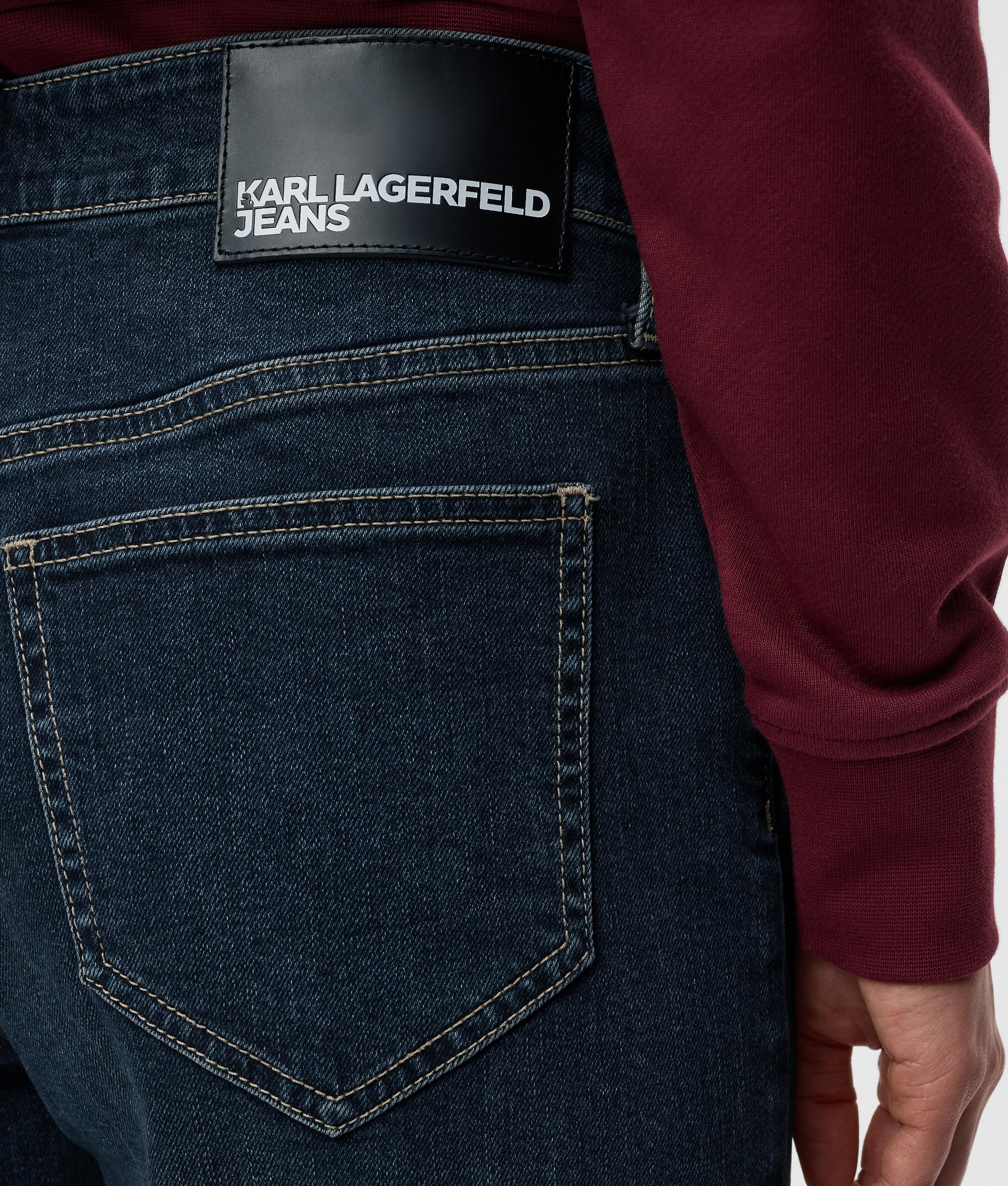 Karl Lagerfeld Jeans, Damskie, High Rise Straight Denim, Prosta Nogawka