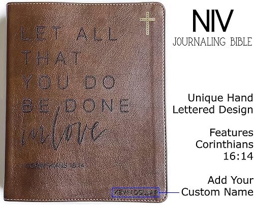 Miniatura 3 de NIV Journaling Bible | Personalizado con nombre | Diseño personalizado con letras a mano y grabado con láser | Regalo para cumpleaños, bautismo,