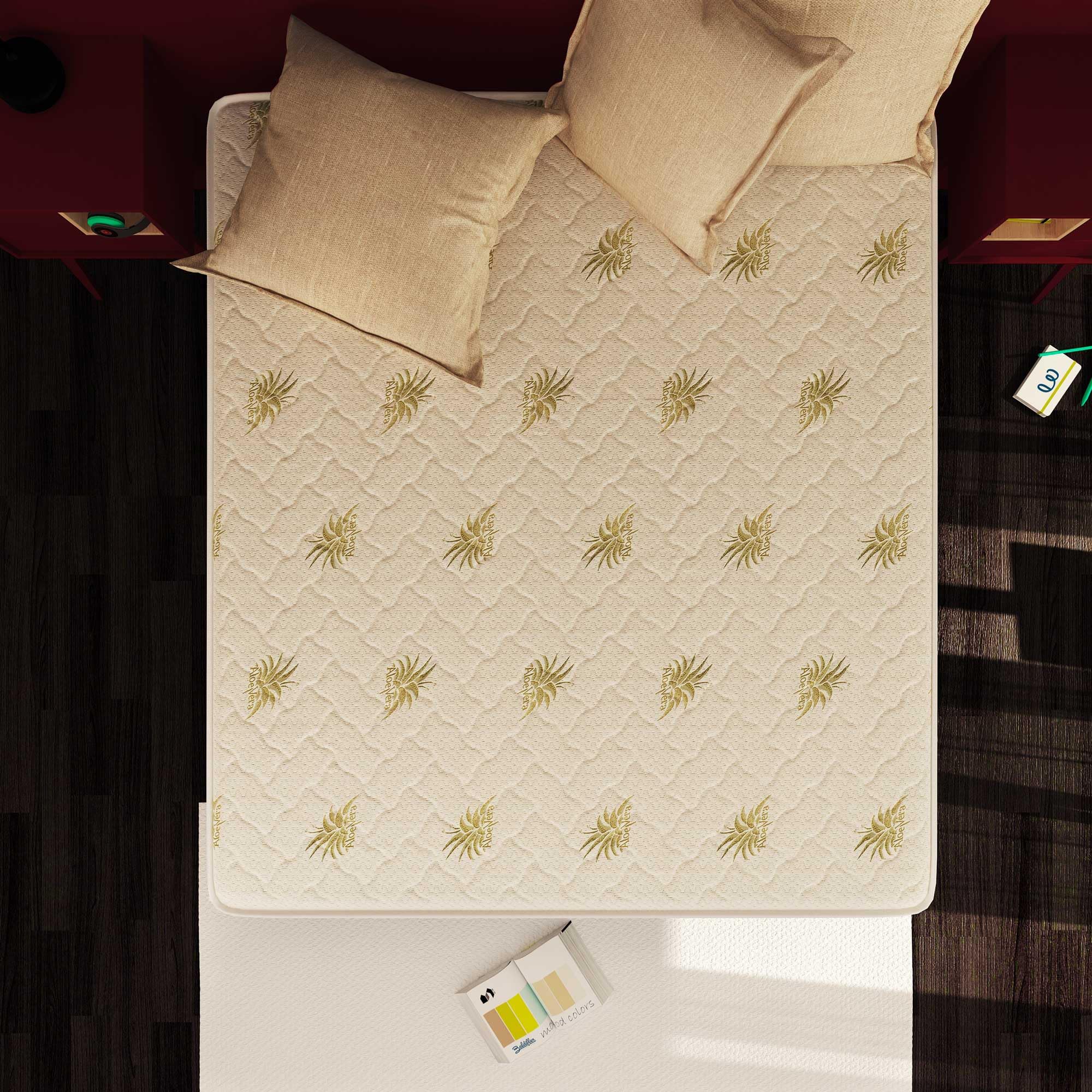 Baldiflex Emporio Materasso Memory Easy Super Top Piazza e Mezza con Rivestimento in Aloe Vera, Misura 120x200x23 cm + Cuscino Omaggio
