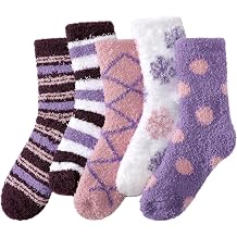 Pleneal Fuzzy Socks for Women, Womens Warm Cozy Winter Fluffy Slipper Socks