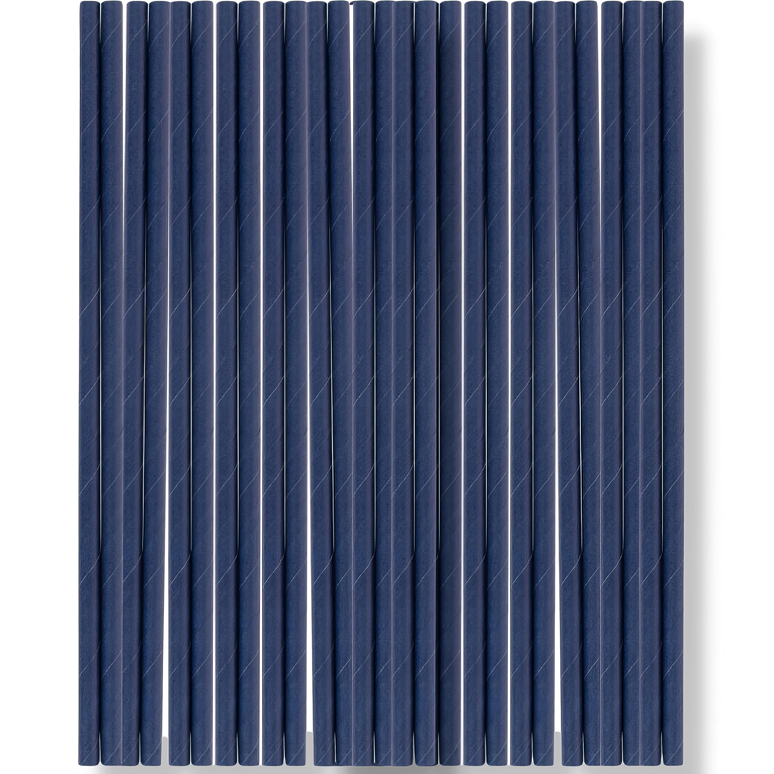 Blue Sky Blue Paper Straws - 24 Count | Solid Blue, Eco-Friendly Disposable Drinking Straws for Parties & Events