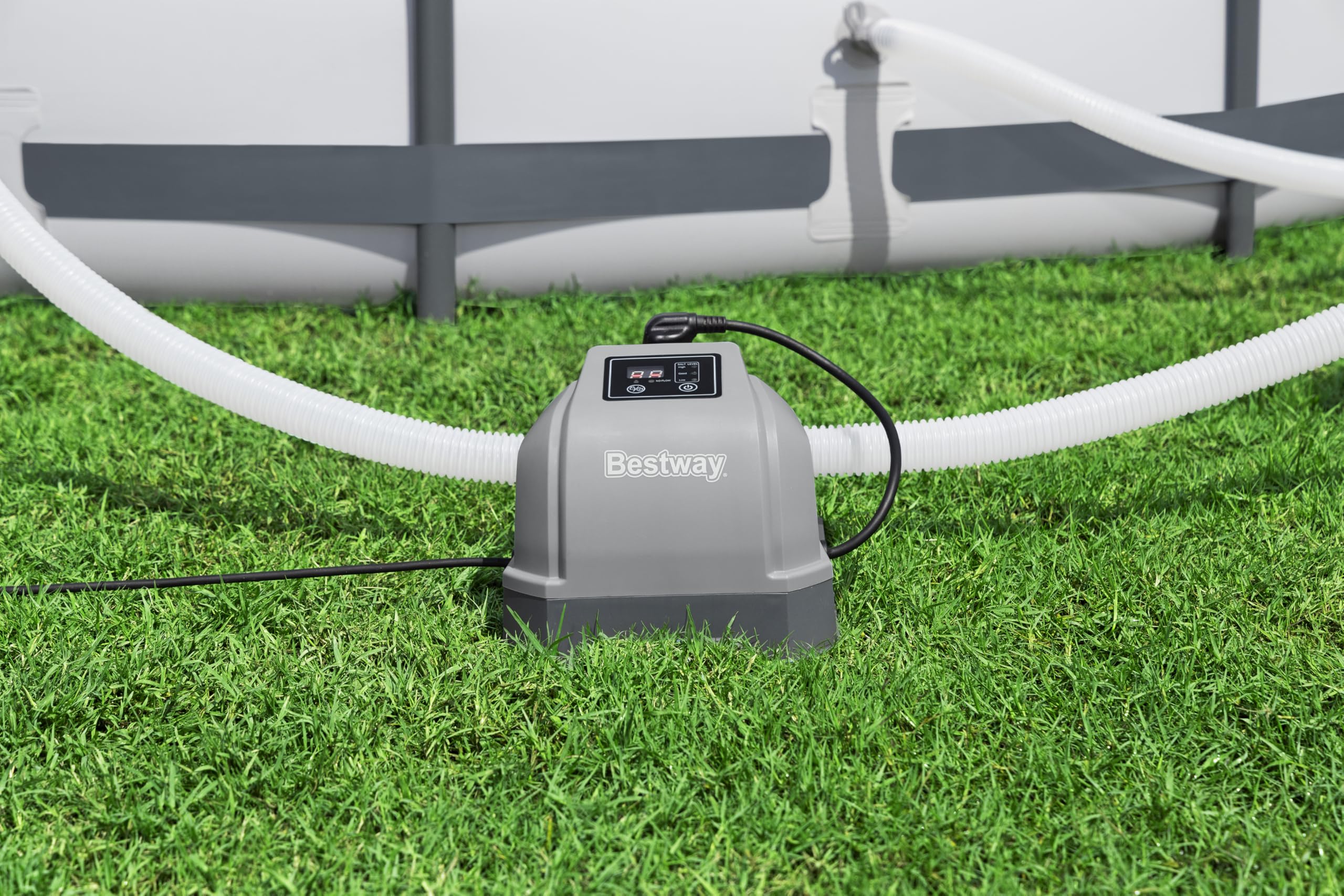 Bestway Salzwasser-Chlorinator Hydrogenic, 2 g/h, 19 W, Pool bis 8.327 Liter, Selbstreinigung, Automatische Tastensperre, GS-Zertifiziert, Chlorersatz, Haut- und augenschonend