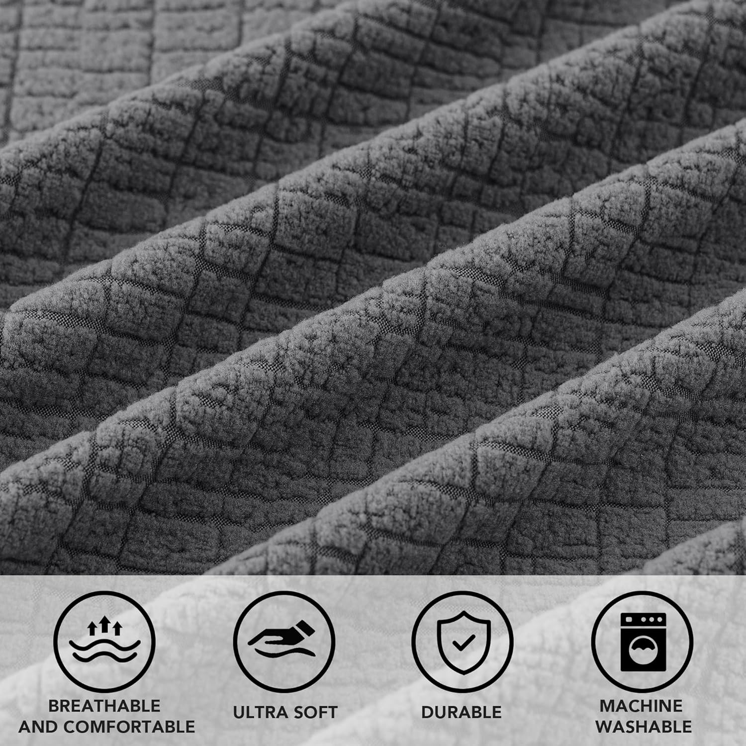 FantasDecor Twin Futon Mattress Cover for Traditional Japanese Futon Mattress, Floor Mattress Cover with Zipper Sofa Bed Protector Machine Washable, Twin Size, Grey