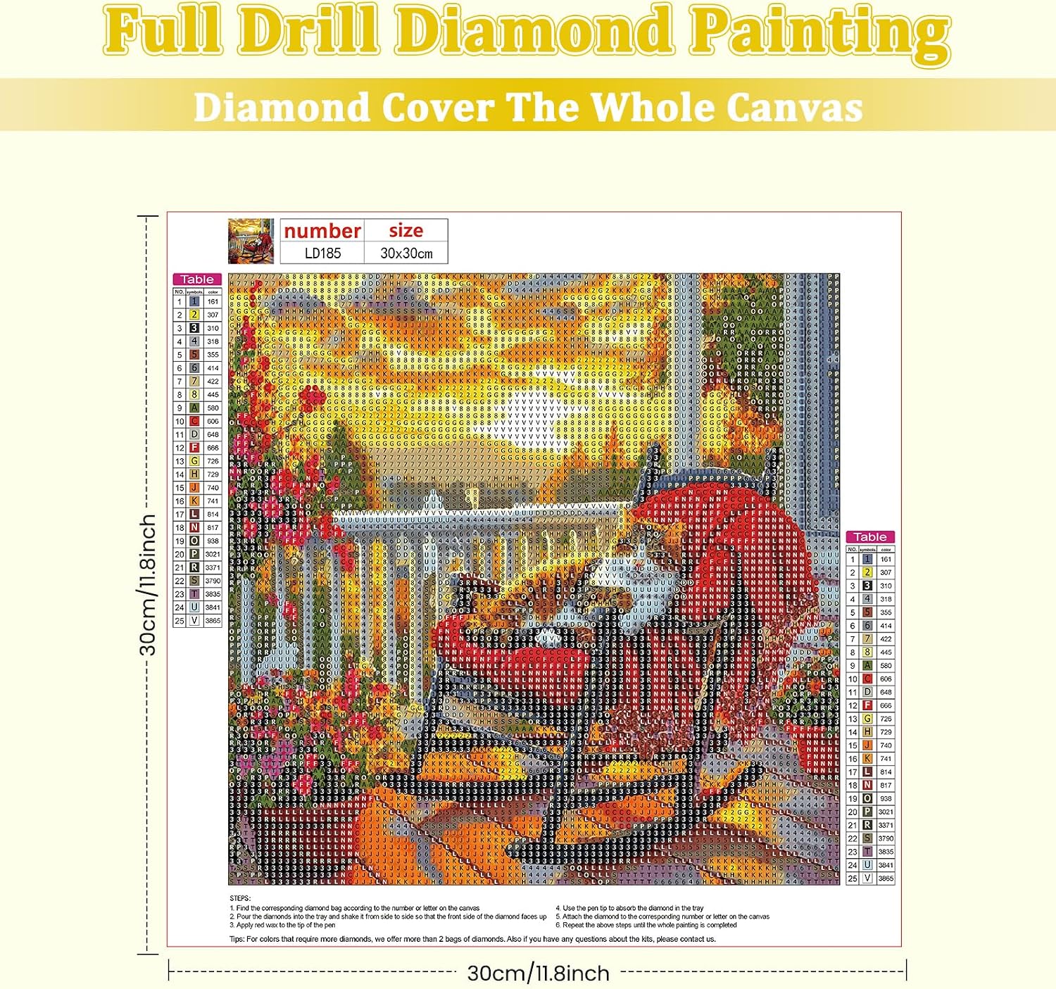 RICUVED Sunset Diamond Painting Kits for Adults, Cat Diamond Art Kits for Beginners, Rocking Chair 5D DIY Full Round Drill Gem Paint by Diamonds Dots Art and Craft Kit for Gift Home Decor 12x12 Inch image 2